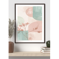 Boho Floral Art 1 – Soft Pastel Botanical Abstract Digital Print