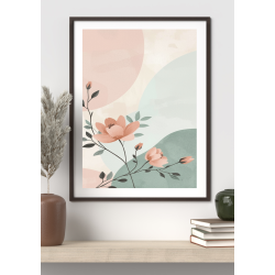 Boho Floral Art 2 – Soft Pastel Botanical Abstract Digital Print