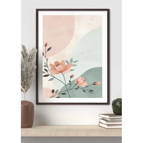 Boho Floral Art 2 – Soft Pastel Botanical Abstract Digital Print