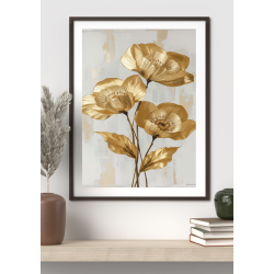 Golden Flowers Print 1