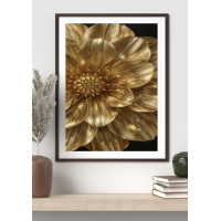 Elegant Gold Flower Print 1
