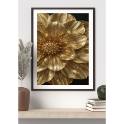 Elegant Gold Flower Print 1