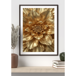 Elegant Gold Flower Print 3