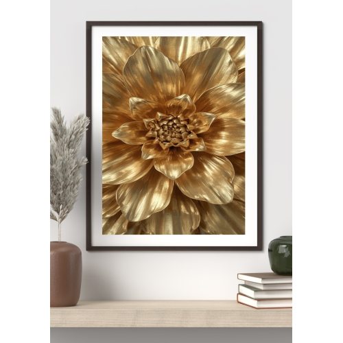 Elegant Gold Flower Print 3