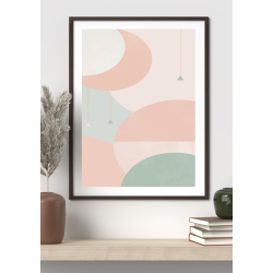 Boho Minimalist Geometric Wall Art 1 – Soft Pastel Abstract Digital Print