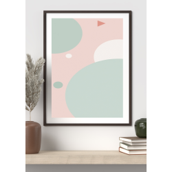 Boho Minimalist Geometric Wall Art 2 – Soft Pastel Abstract Digital Print