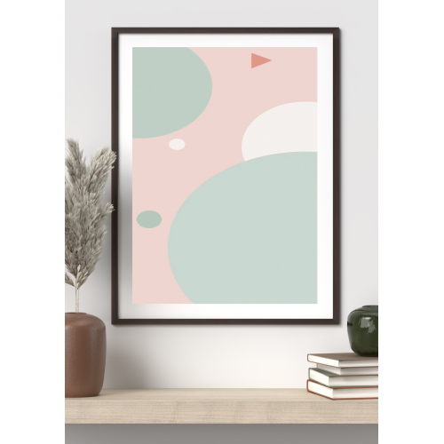 Boho Minimalist Geometric Wall Art 2 – Soft Pastel Abstract Digital Print