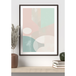 Boho Minimalist Geometric Wall Art 3 – Soft Pastel Abstract Digital Print