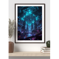 Futuristic Glow City Print 1