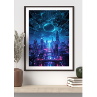 Futuristic Glow City Print 2