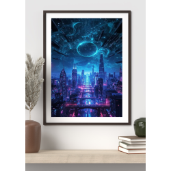 Futuristic Glow City Print 2