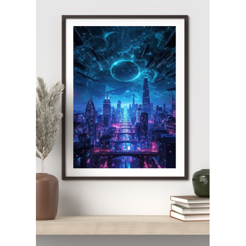 Futuristic Glow City Print 2