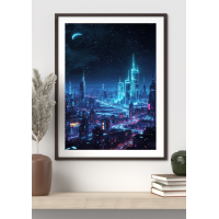 Futuristic Glow City Print 3