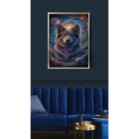 Blue Moon Dog 2 – Mystical Abstract Digital Art Print