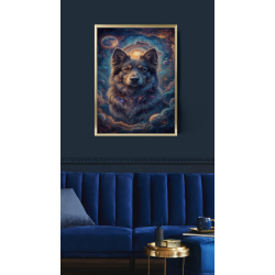 Blue Moon Dog 2 – Mystical Abstract Digital Art Print