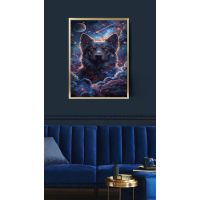 Blue Moon Dog 1 – Mystical Abstract Digital Art Print