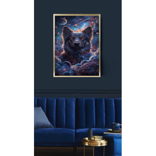 Blue Moon Dog 1 – Mystical Abstract Digital Art Print