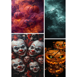 Creepy Halloween Poster Prints – Printable Gothic Haunted House Digital Art