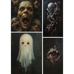 Horror Wall Art Bundle – 15 Printable 8x10 Digital Art Prints